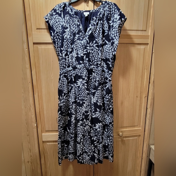 J. Crew Navy and White Patterned Dress - Picture 2 of 4
